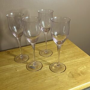 😄MCM Noritake royal pierpoint pink crystal wine glasses